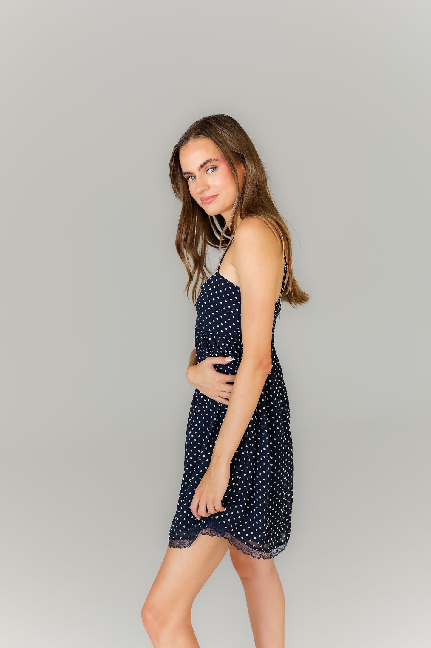 Lightweight navy game day dress for women’s boutique fashion