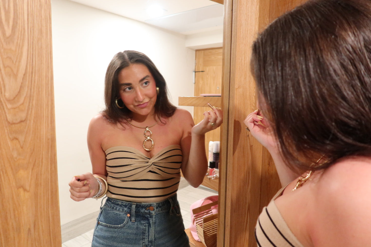 Sunday Stripes Strapless Crop Top