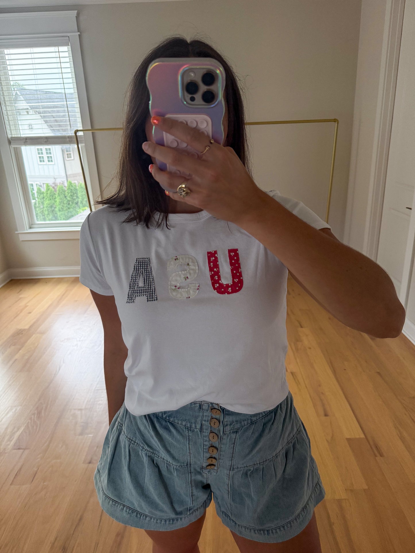 USA Patchwork Baby Tee