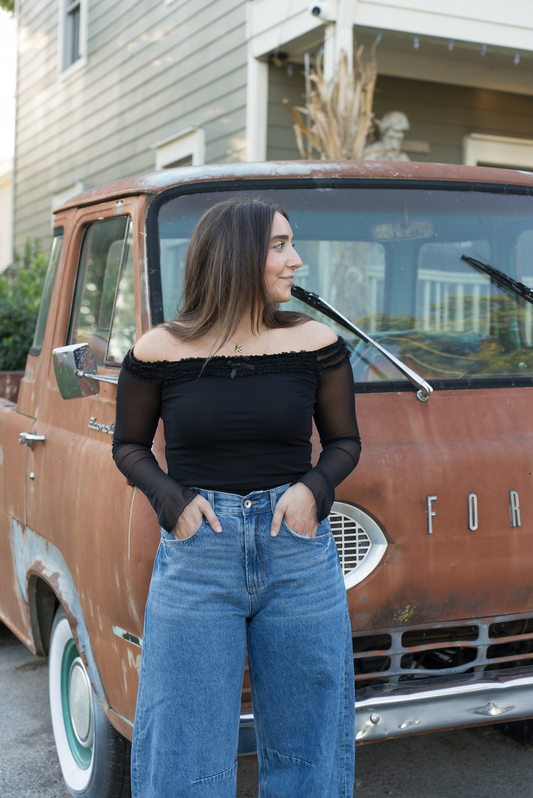 Demure Girl Top (Black)