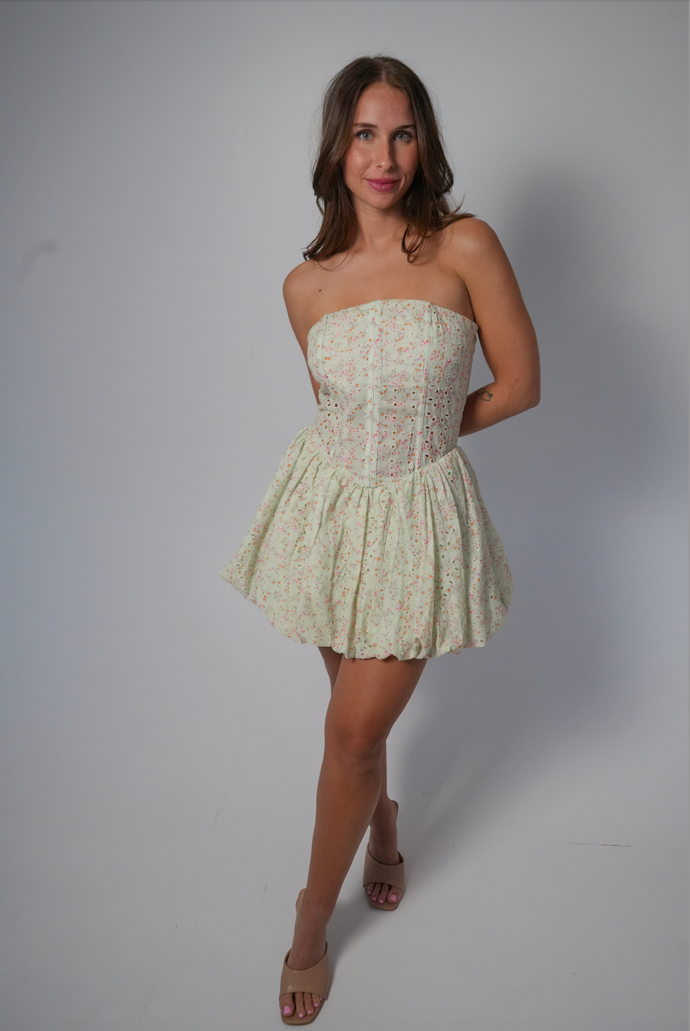 Sunday Brunch Mini Dress (Sage)