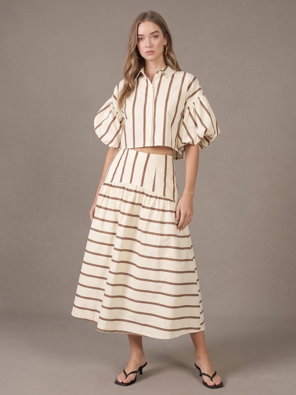 Latte Stripe Skirt
