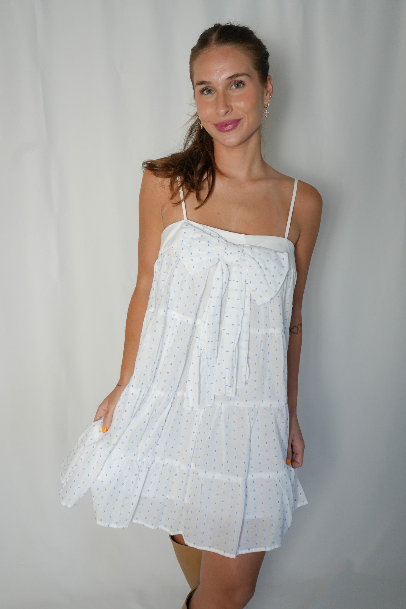 Dotted Daisy Dress (Blue)