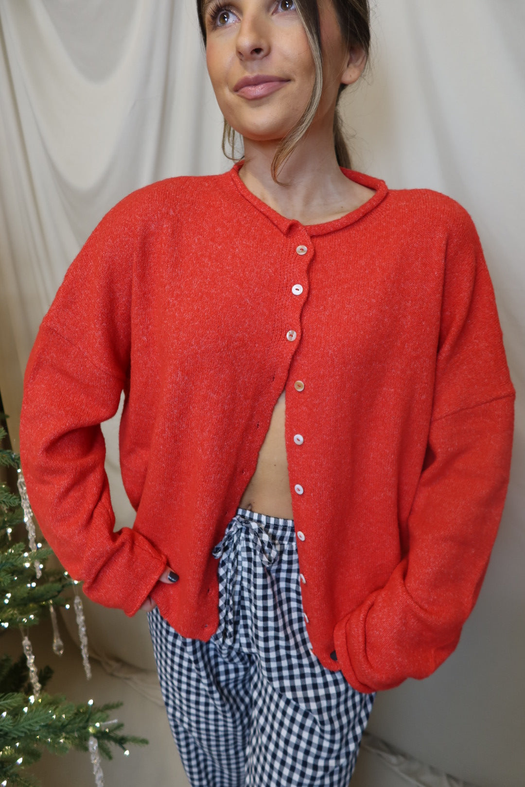 Color Me Cozy Cardigan (Red)