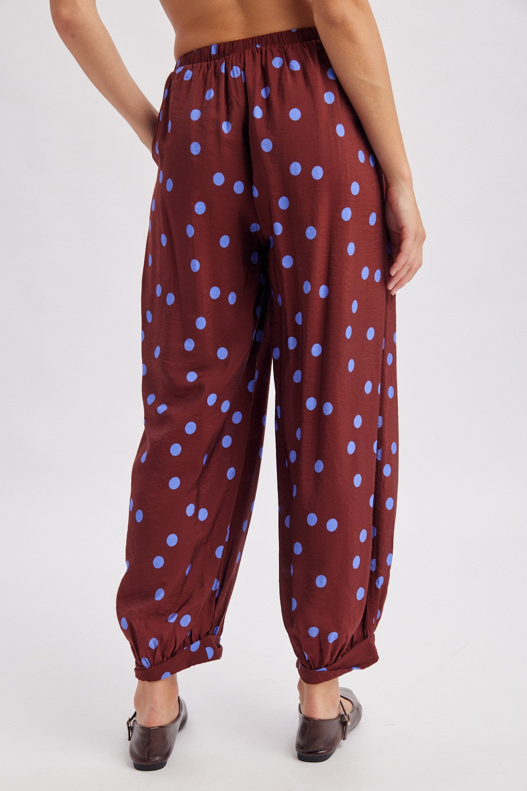 Dot Dot Darling Pants (Maroon)
