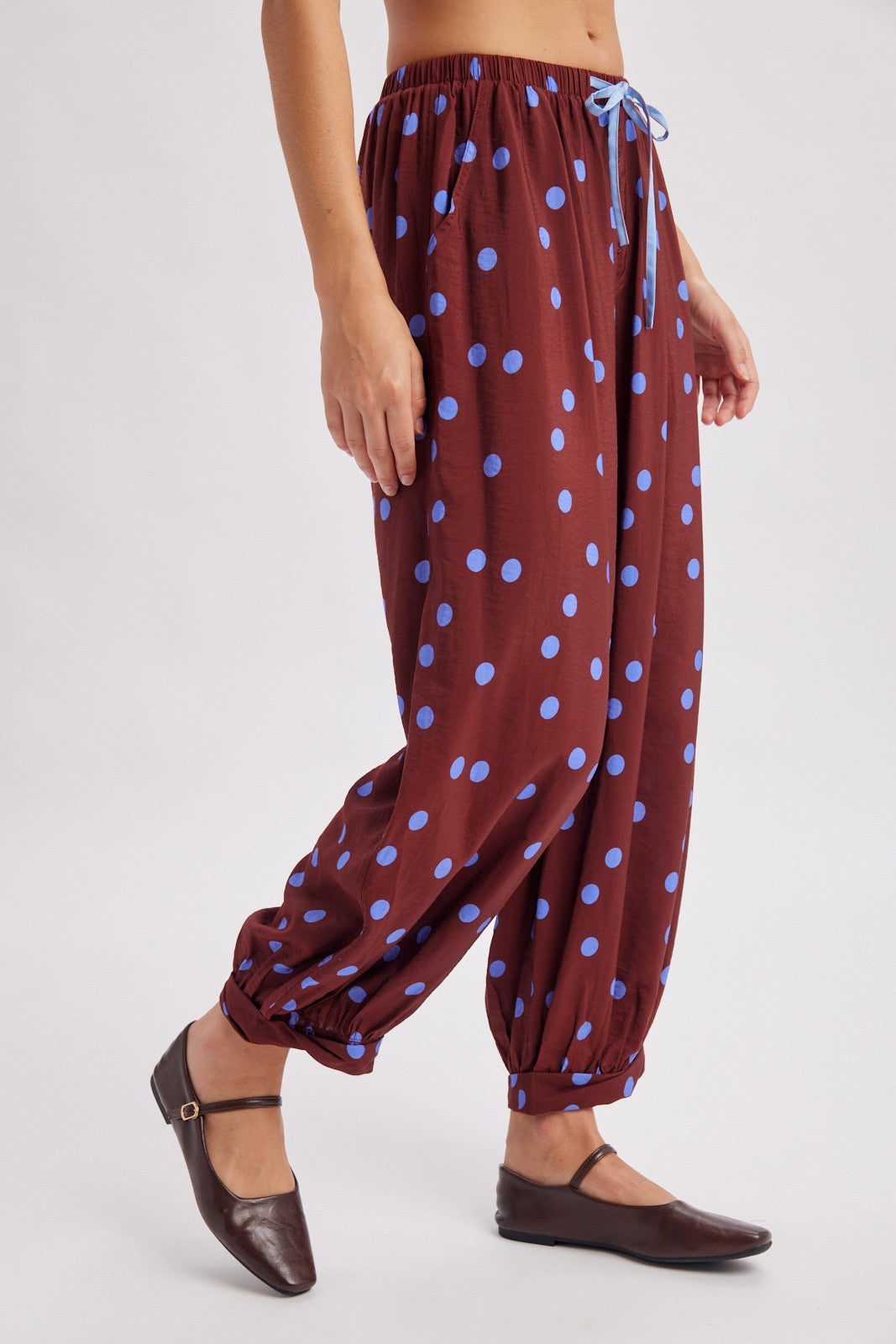 Dot Dot Darling Pants (Maroon)
