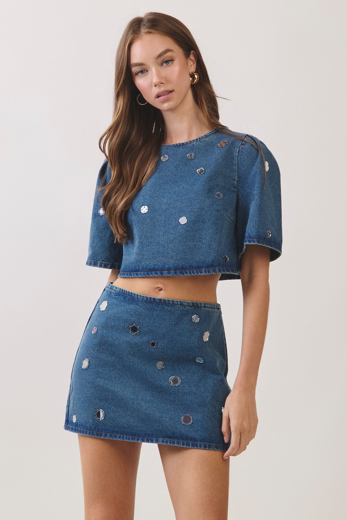 Mirrorball Denim Top