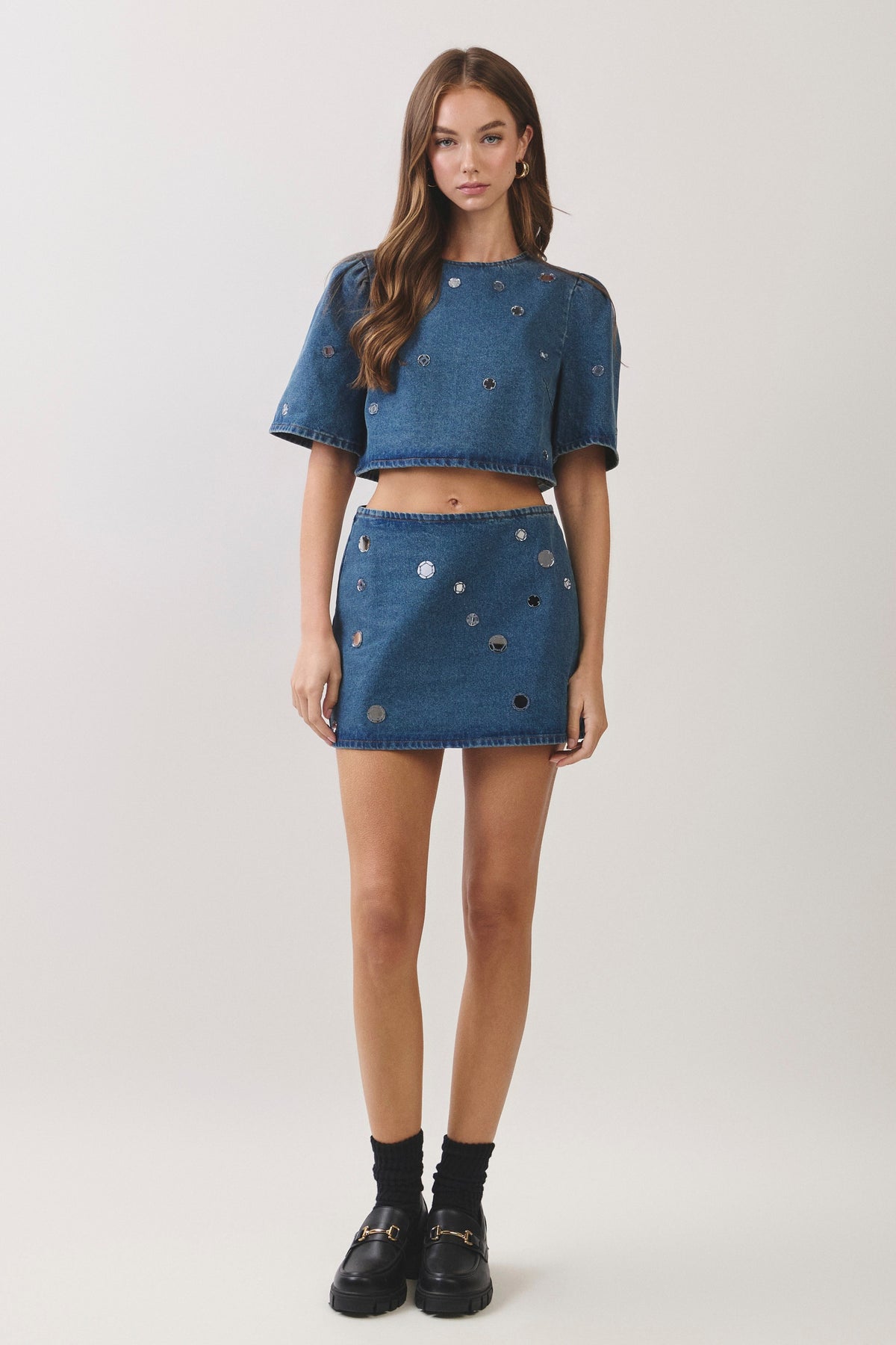 Mirrorball Denim Top