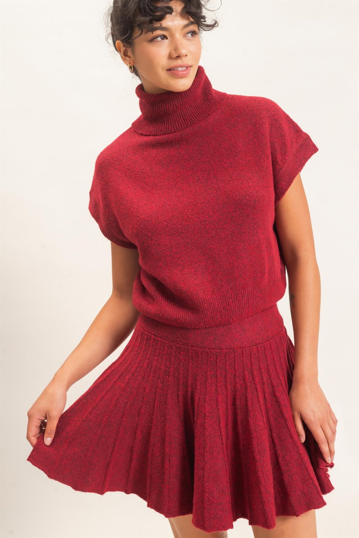 Autumn Stroll Sweater Set (Red)