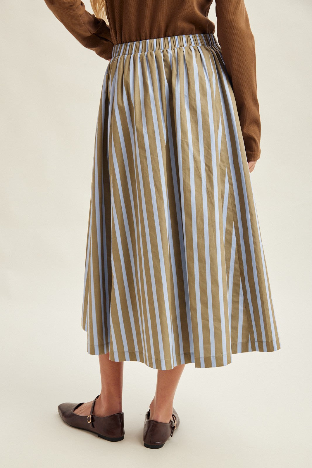 September Stripes Midi Skirt