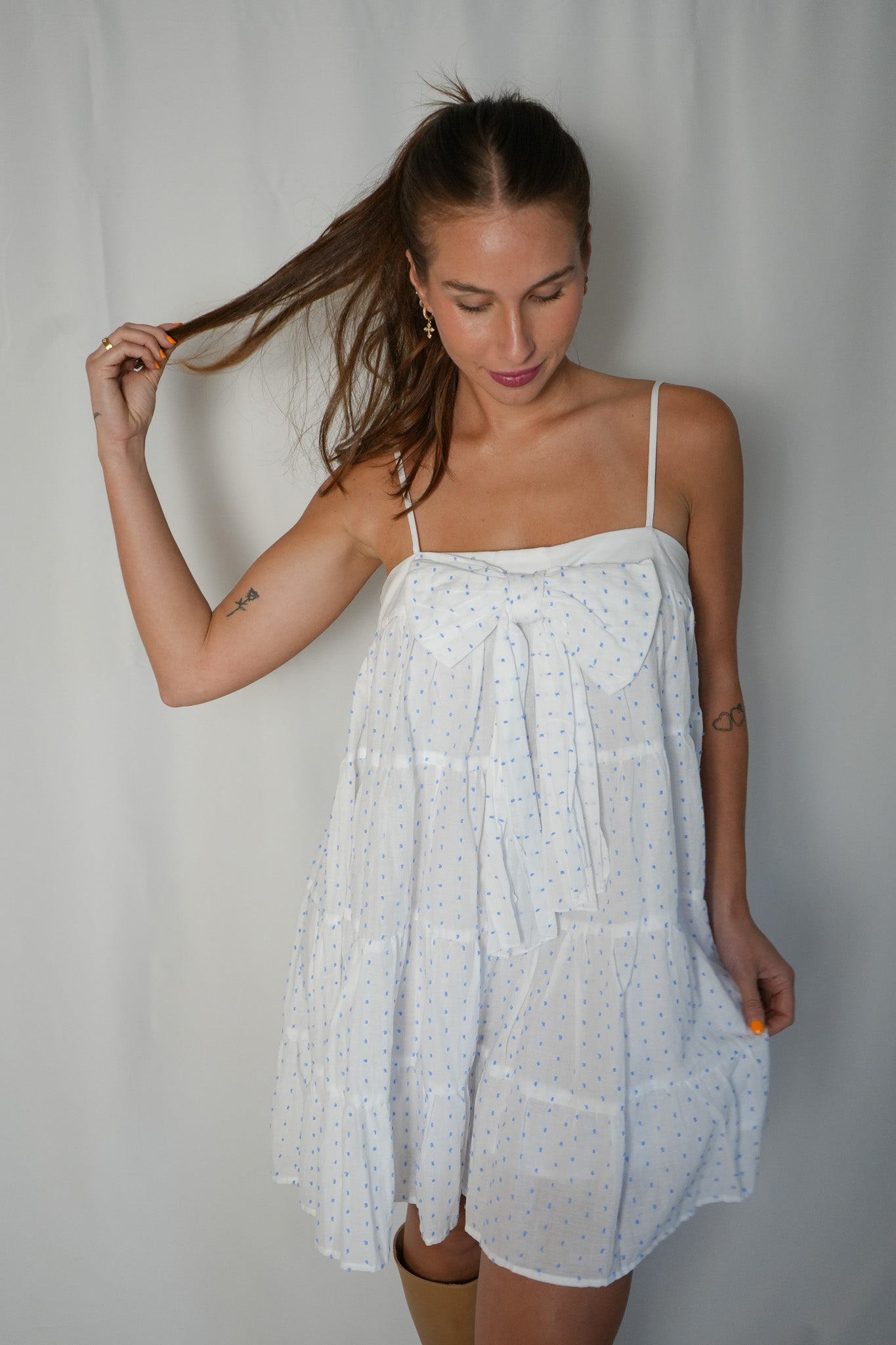 Dotted Daisy Dress (Blue)