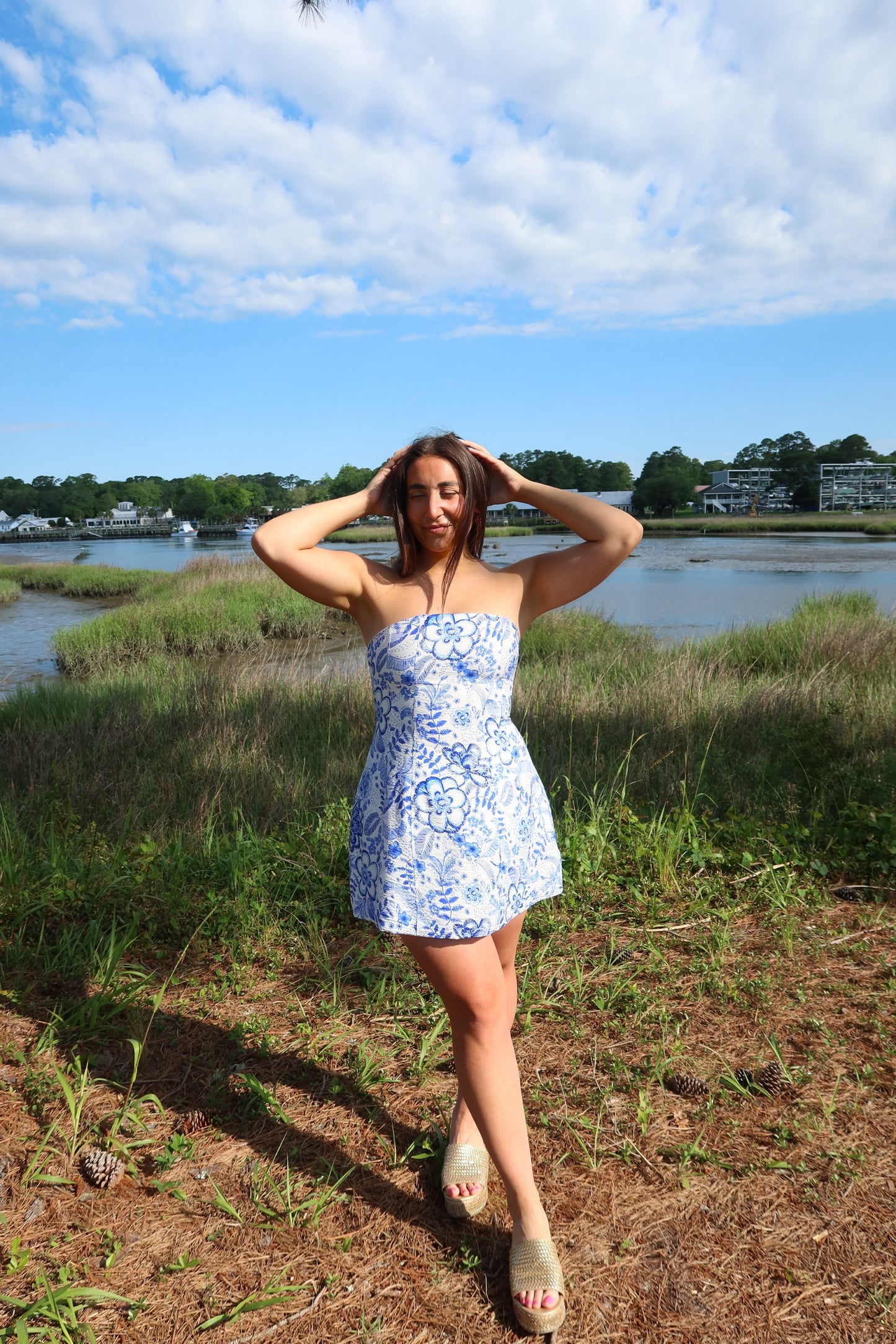 Mediterranean Muse Mini Dress