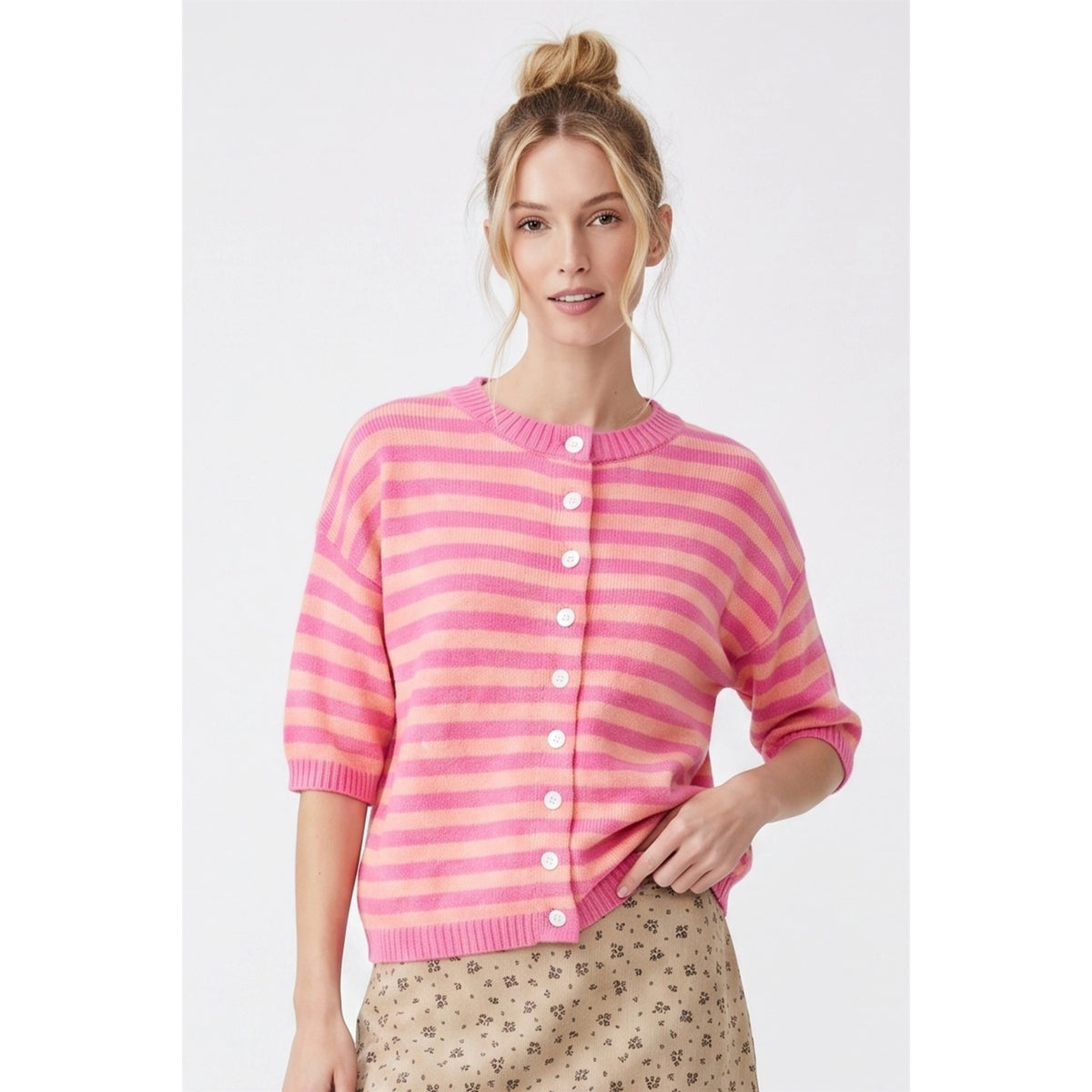 Good Company Cardigan (Punch/Peach)