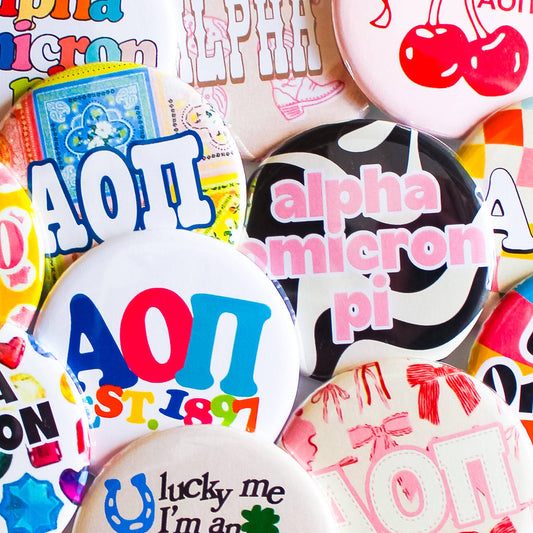 ALPHA OMICRON PI Assorted Sorority Buttons