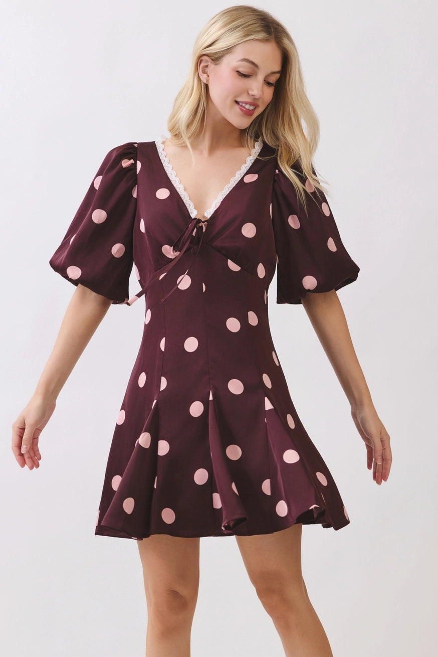 Cherry Mocha Mini Dress