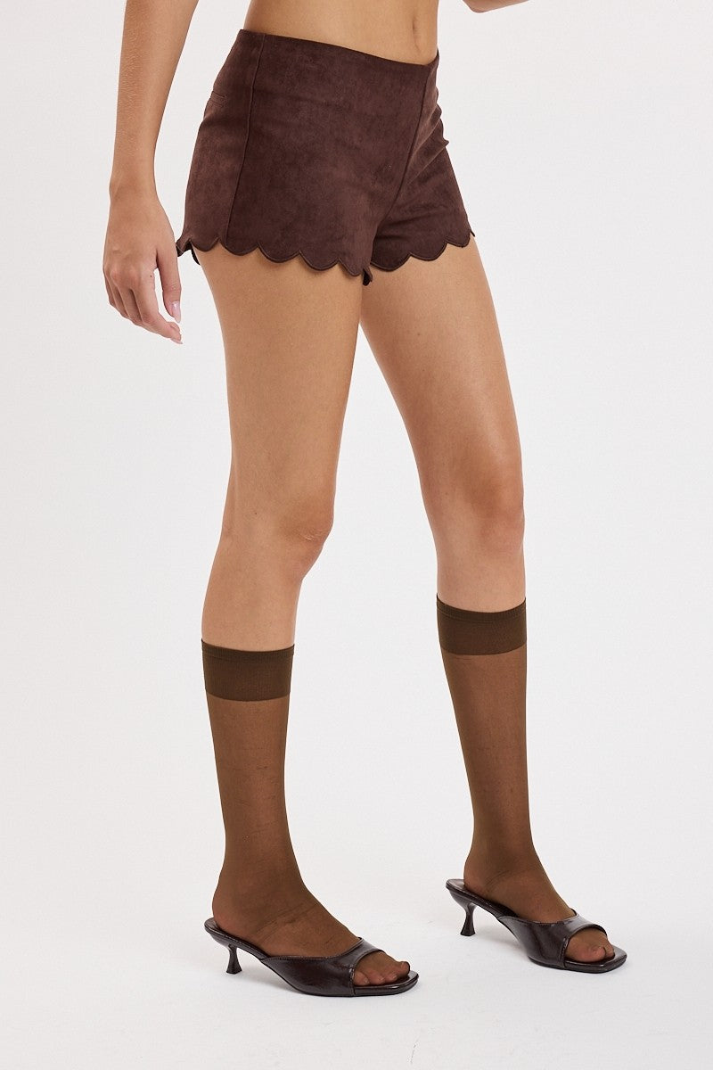 Giddy Up Girl Shorts (Brown)