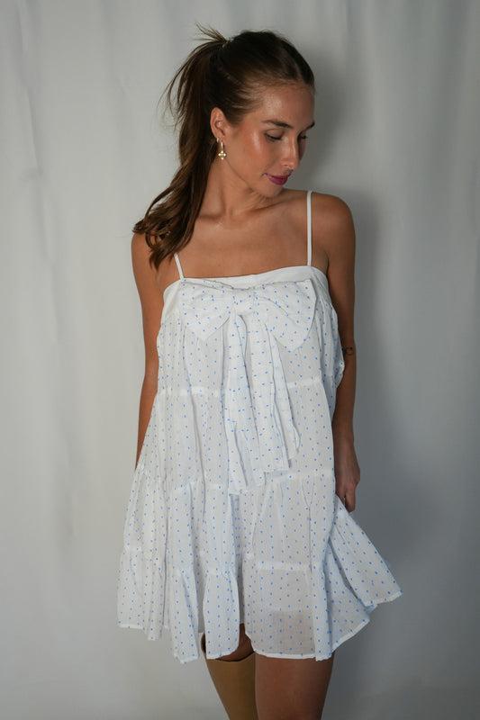 Dotted Daisy Dress (Blue)