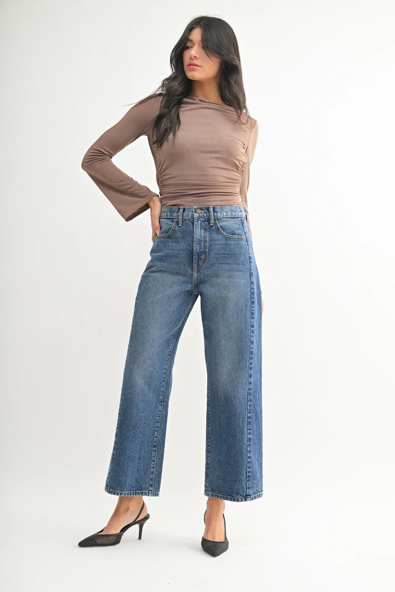 Just Black Denim Barrel Twist Jeans (Dark Denim)