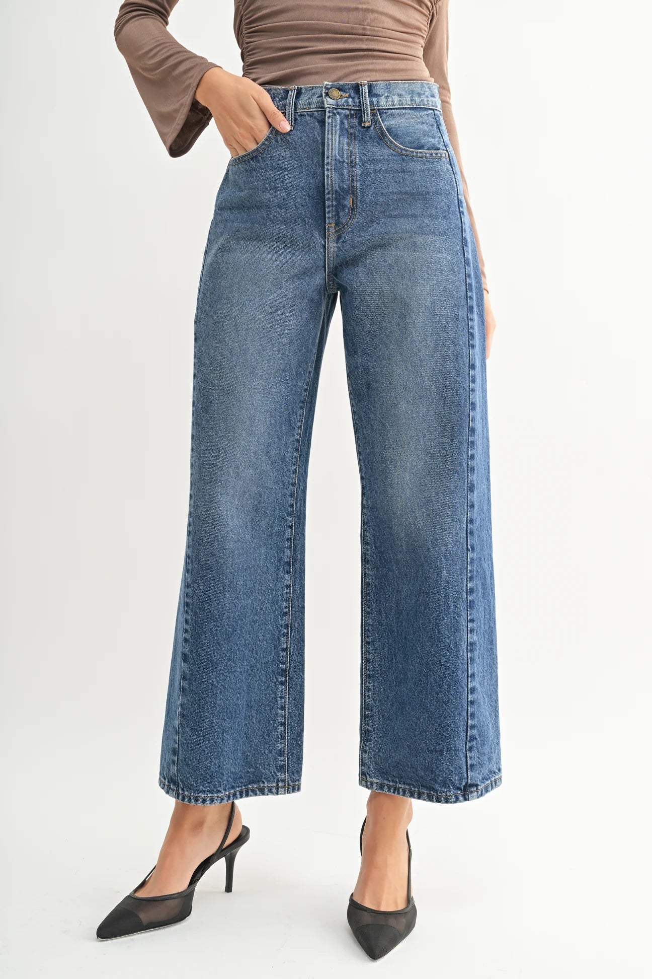 Just Black Denim Barrel Twist Jeans (Dark Denim)