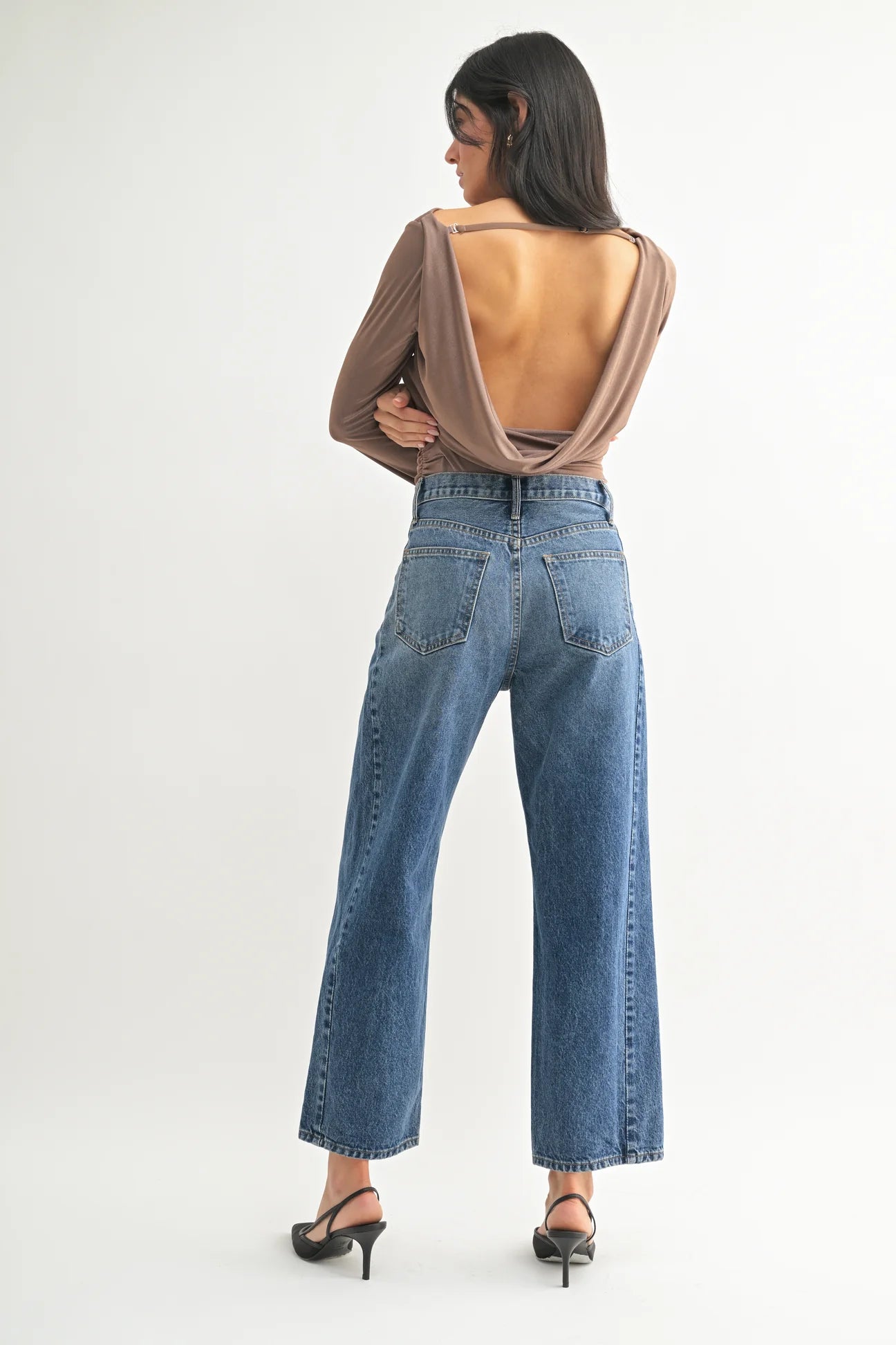 Just Black Denim Barrel Twist Jeans (Dark Denim)