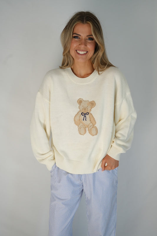 Bramble Bear Sweater (White)