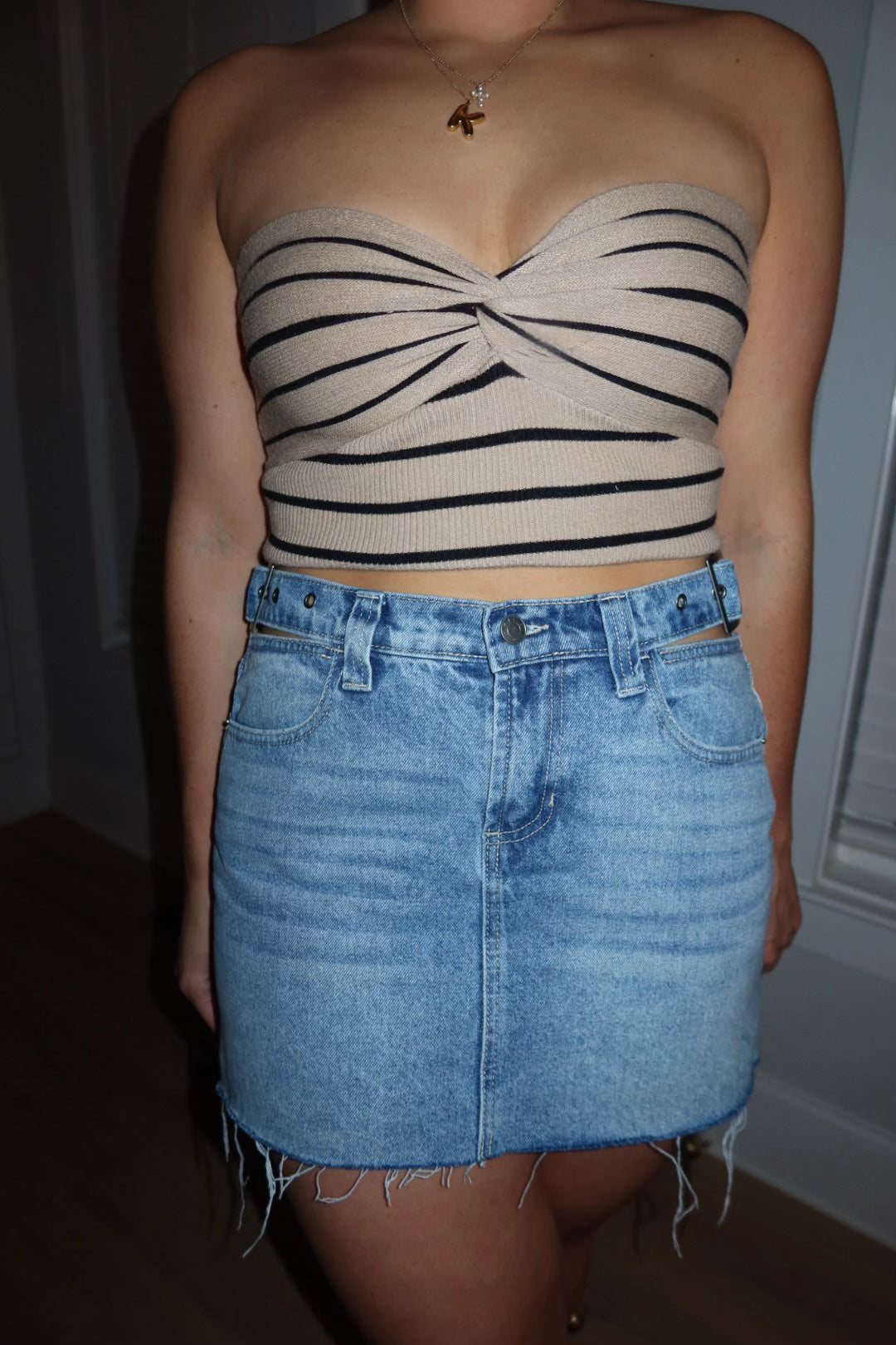 Peekaboo Denim Mini Skirt