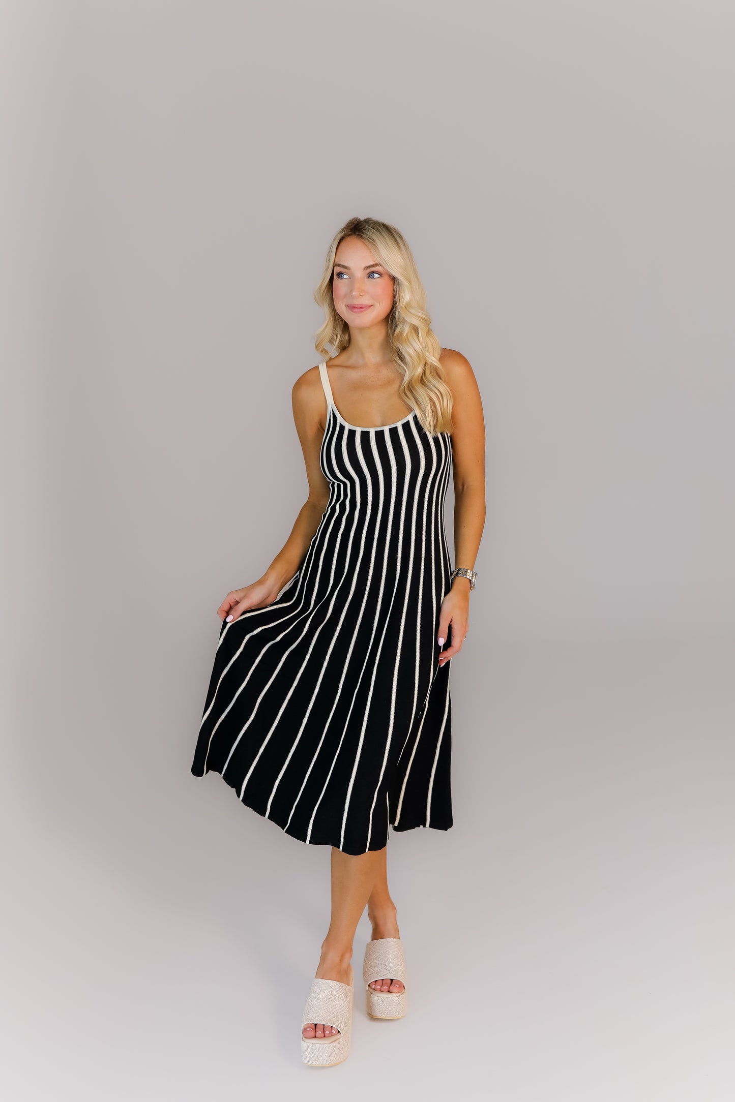 Sideline Stripes Midi Dress