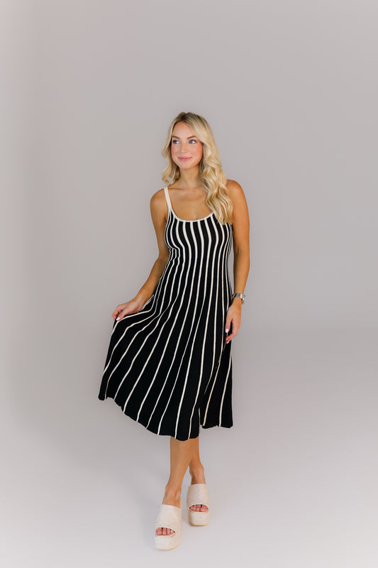Sideline Stripes Midi Dress