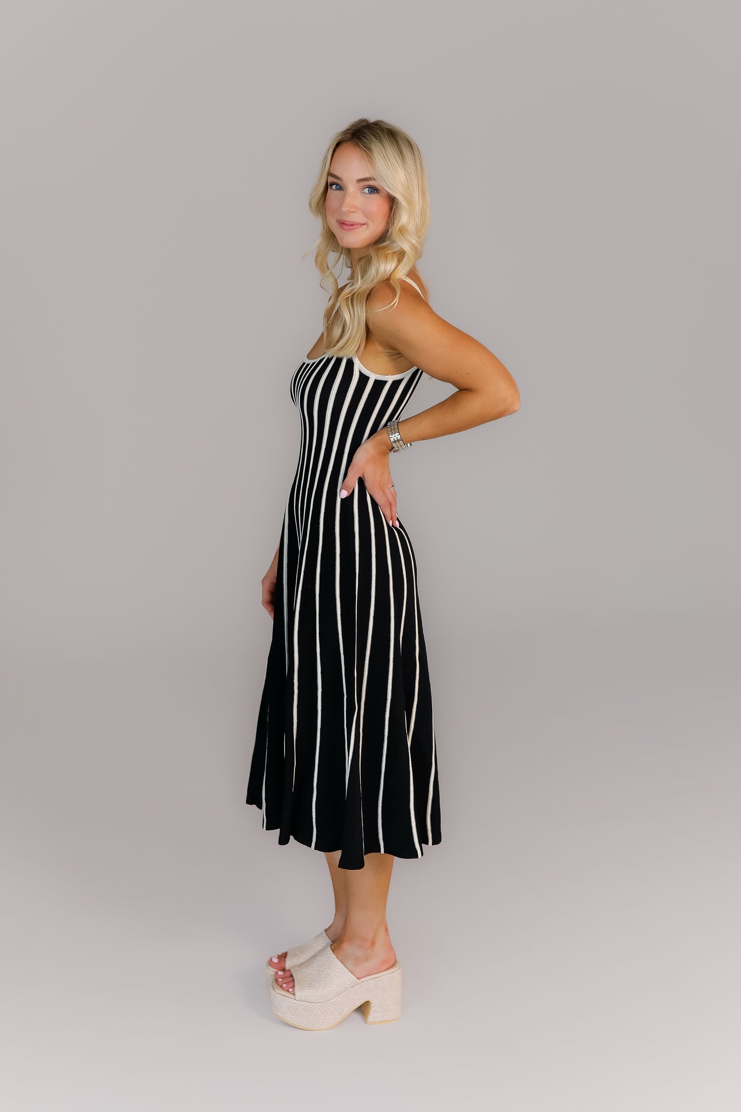Sideline Stripes Midi Dress