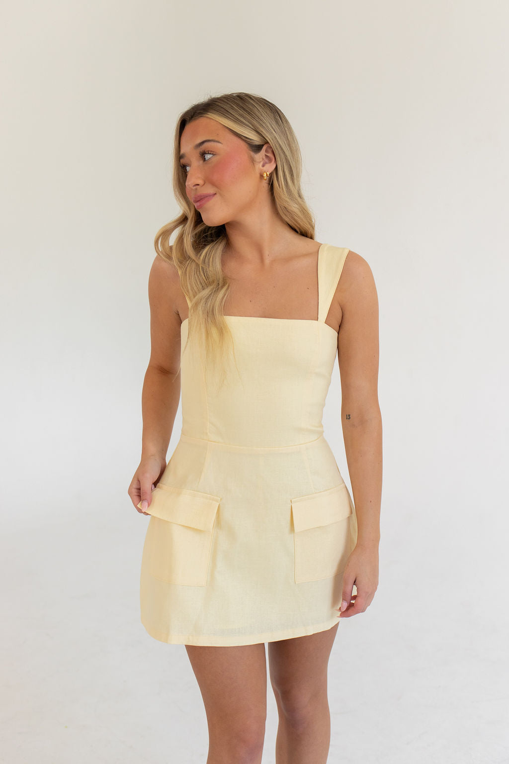 Coastline Cutie Mini Dress (Yellow)