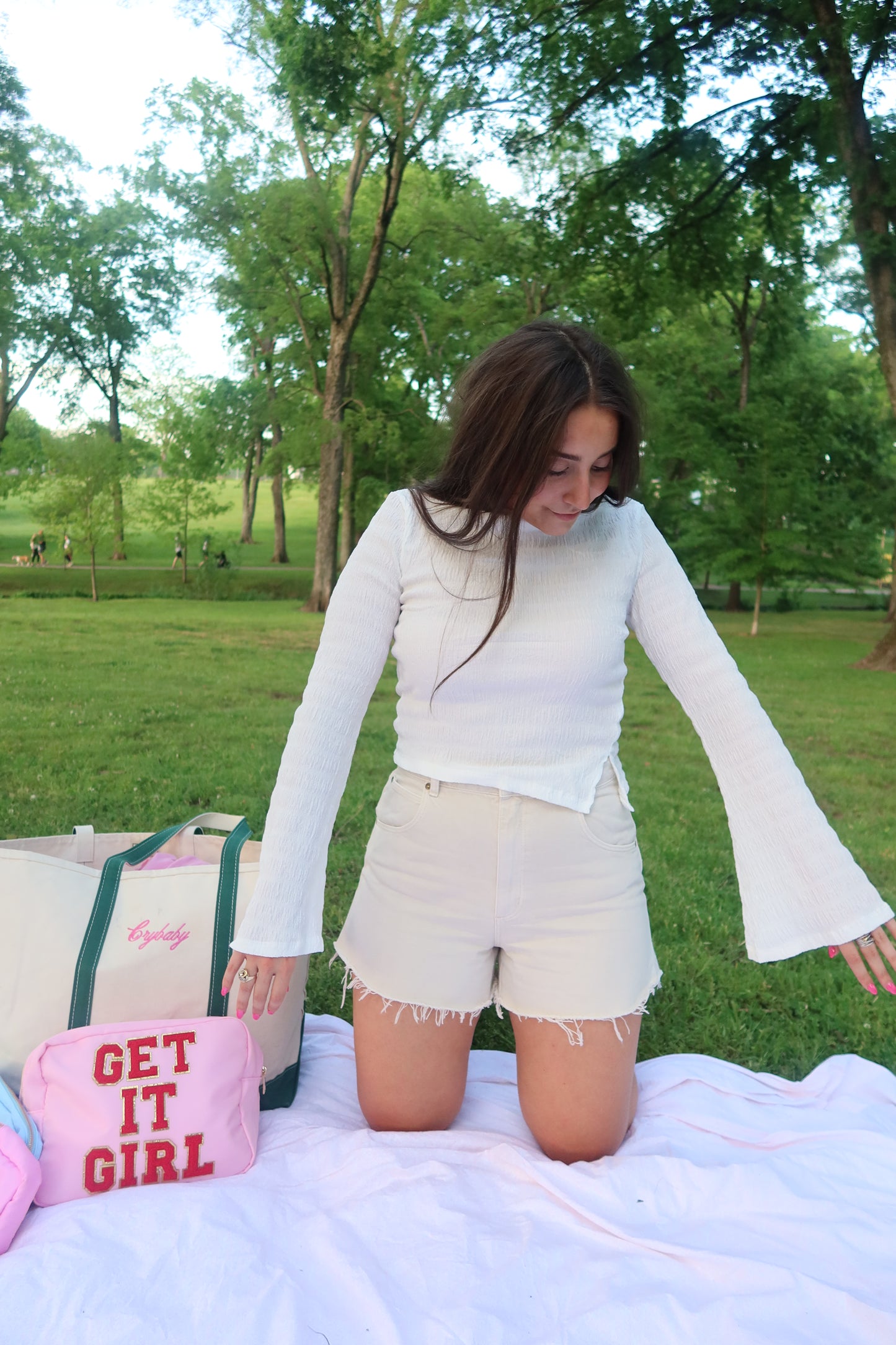 Izla Long Sleeve Top (White)