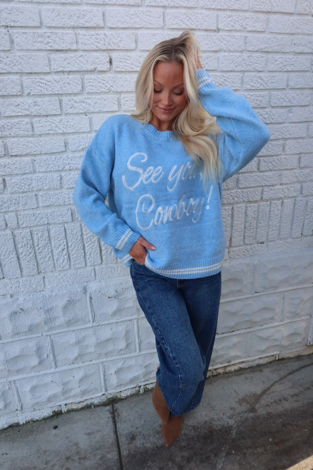 See You, Cowboy! Sweater (Blue)