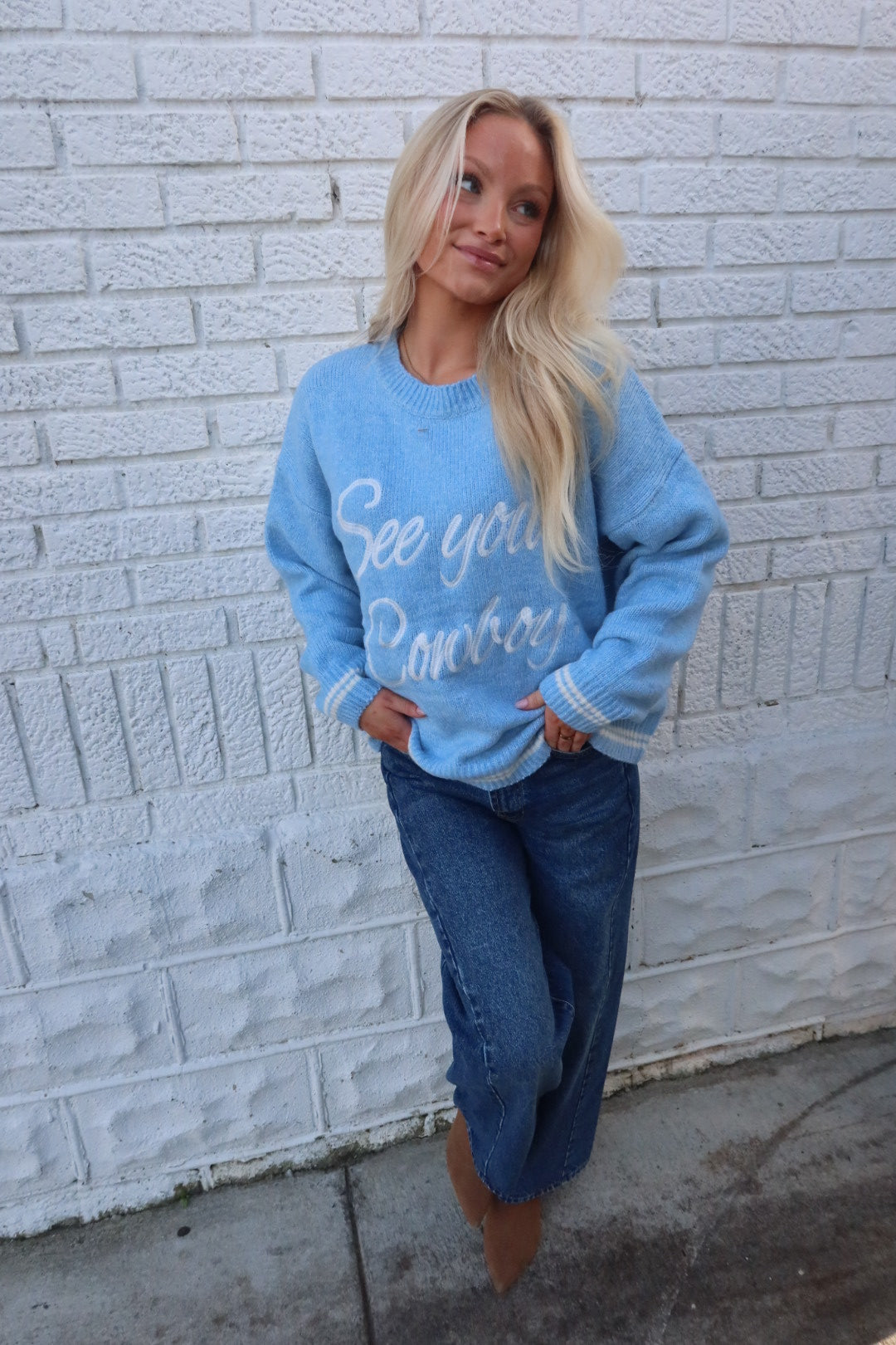 See You, Cowboy! Sweater (Blue)