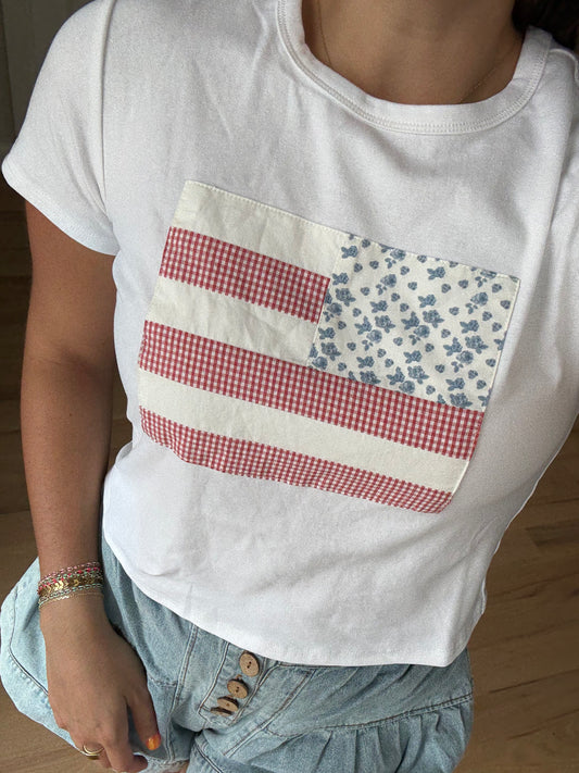 Flag Patchwork Baby Tee