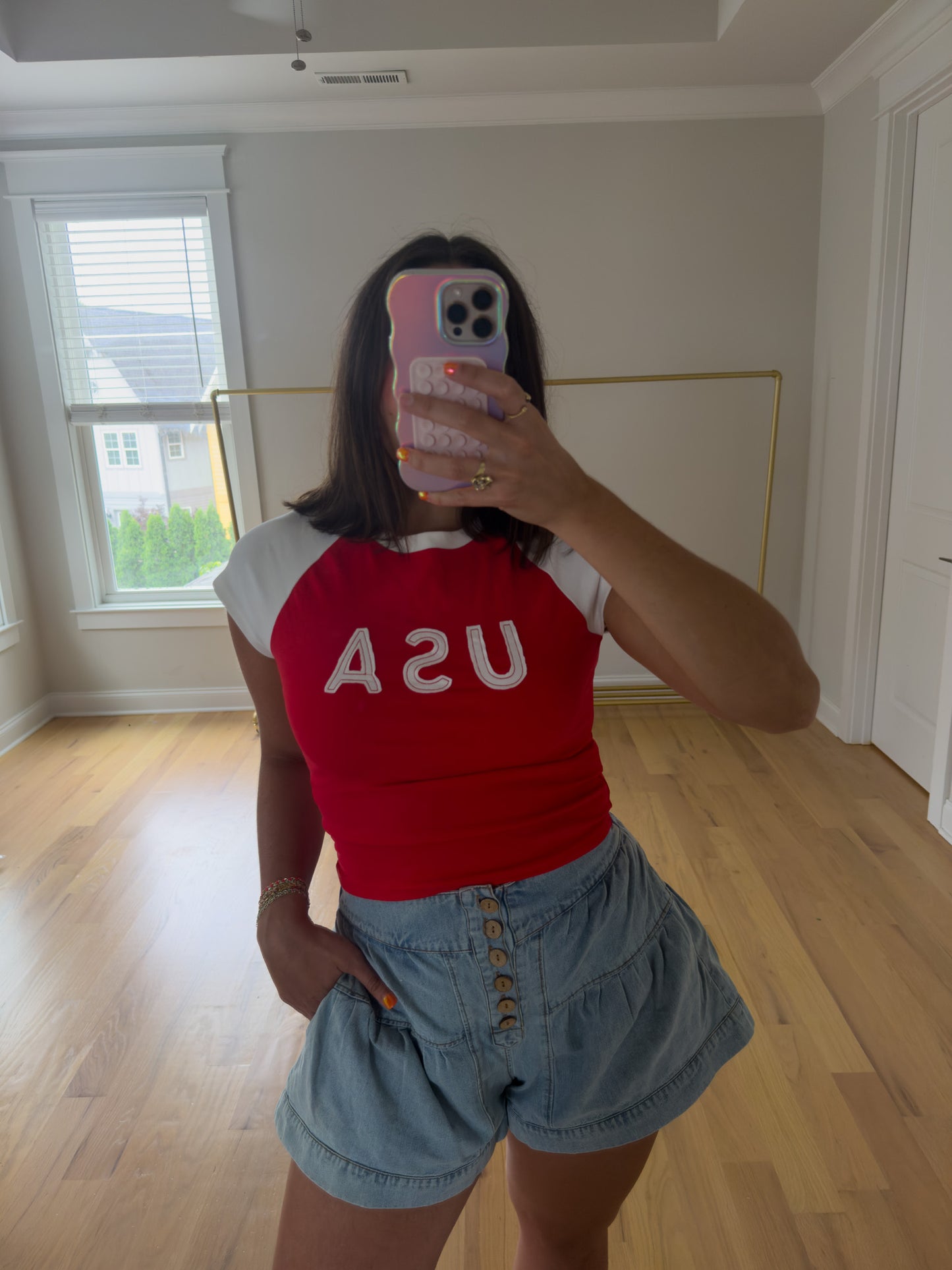 USA Baby Tee (Red)