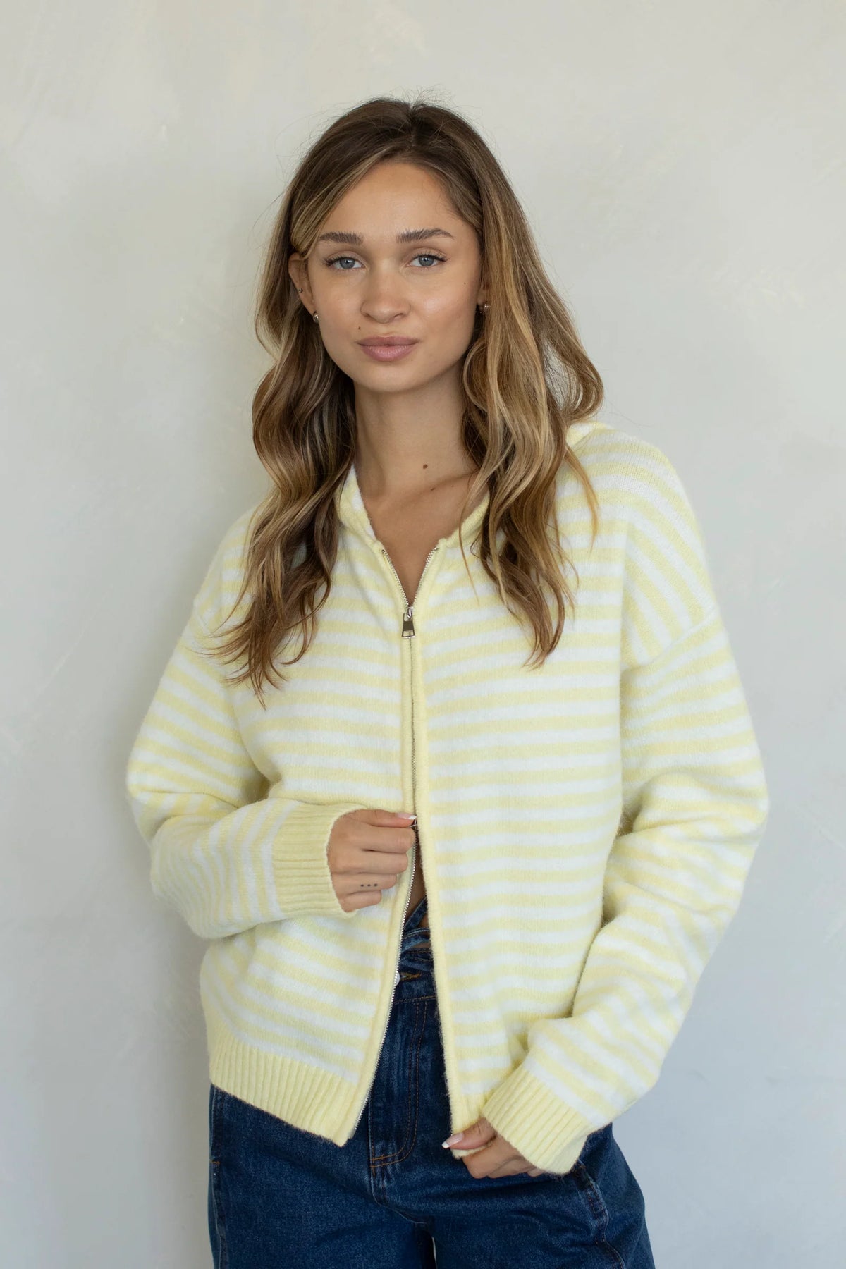 Get It, Girl Cardigan (Yellow Stripes)