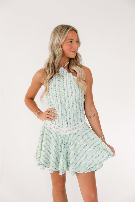 Sweet Pea Mini Dress (Blue)