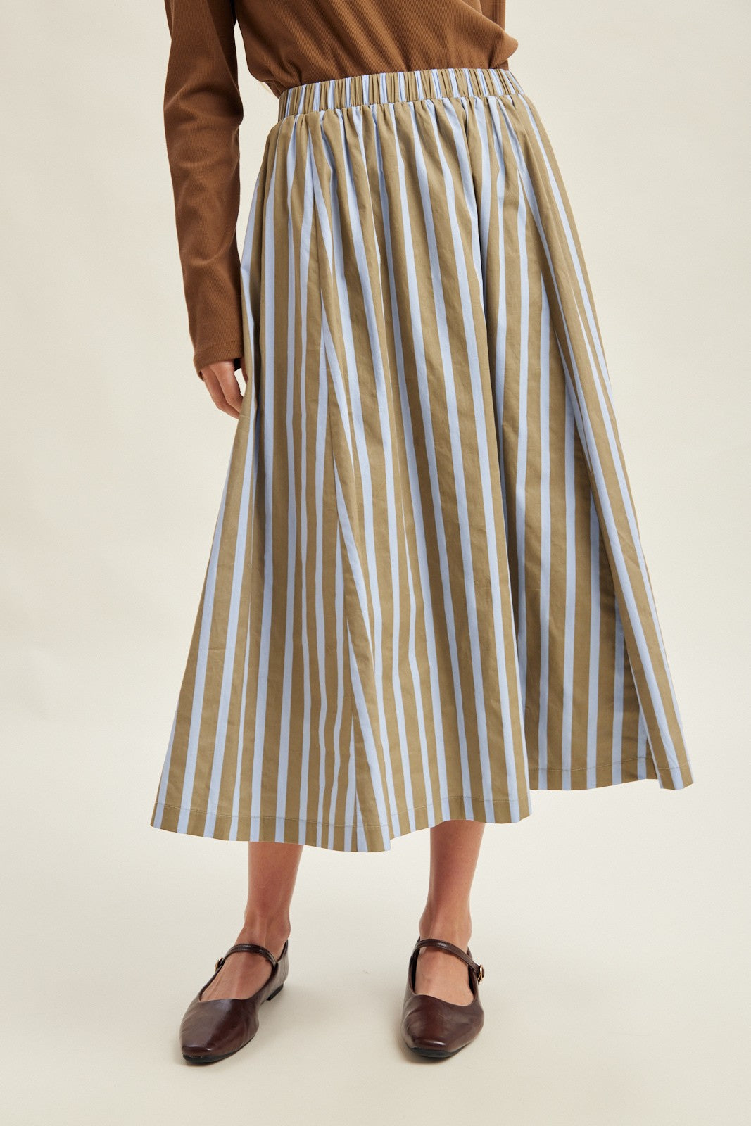 September Stripes Midi Skirt
