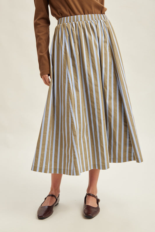 September Stripes Midi Skirt