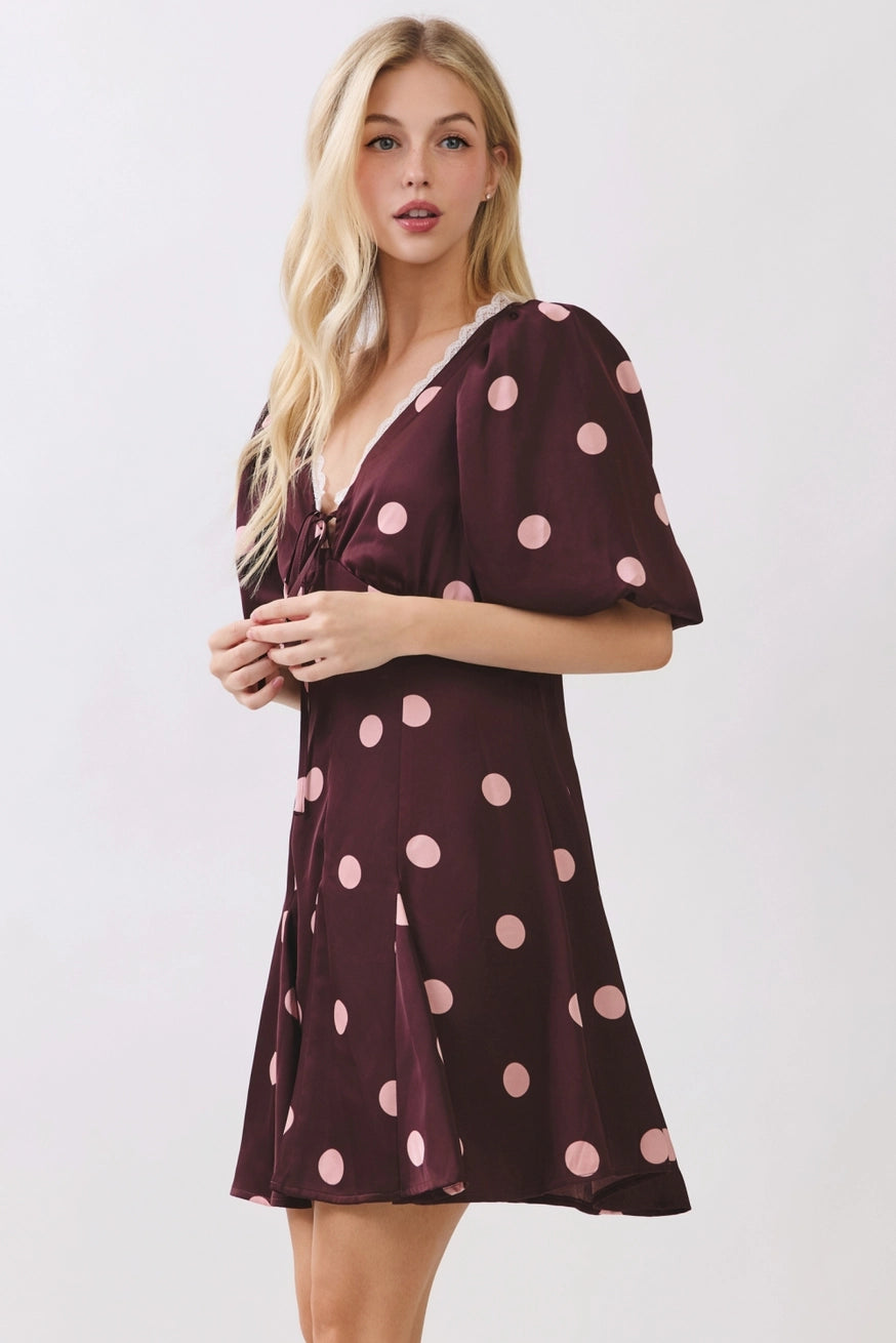 Cherry Mocha Mini Dress