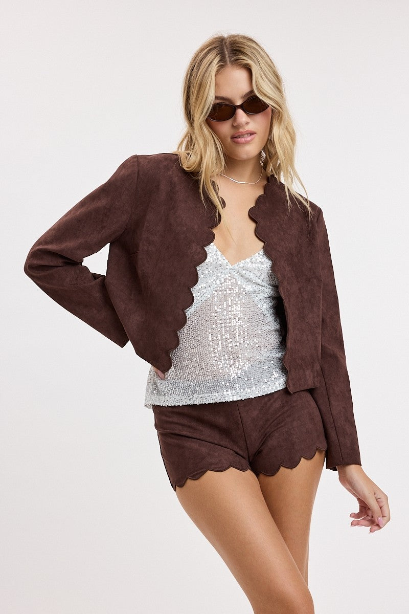 Giddy Up Girl Shorts (Brown)