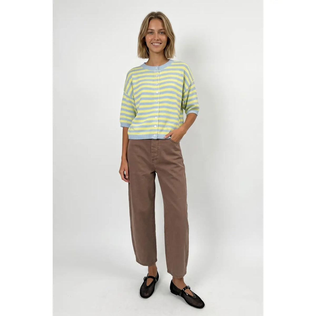 Good Company Cardigan (Sky/Yellow)