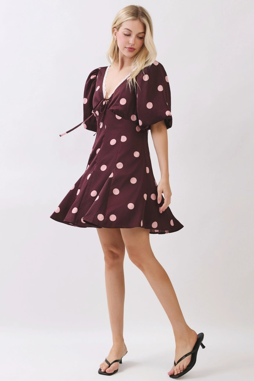 Cherry Mocha Mini Dress