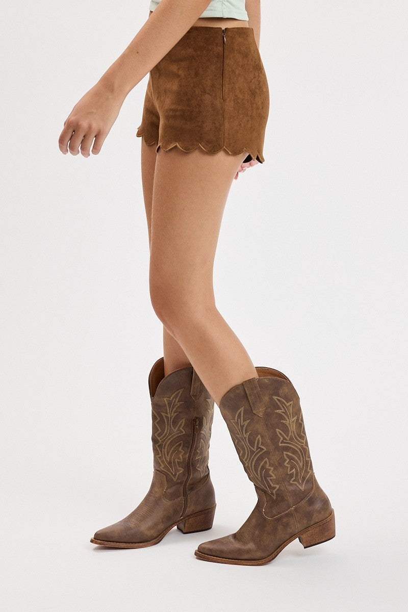 Giddy Up Girl Shorts (Camel)