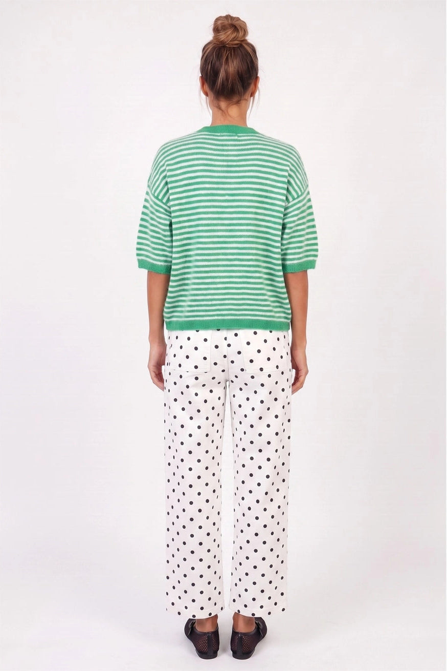 Soft Seasons Cardigan (Green/White)