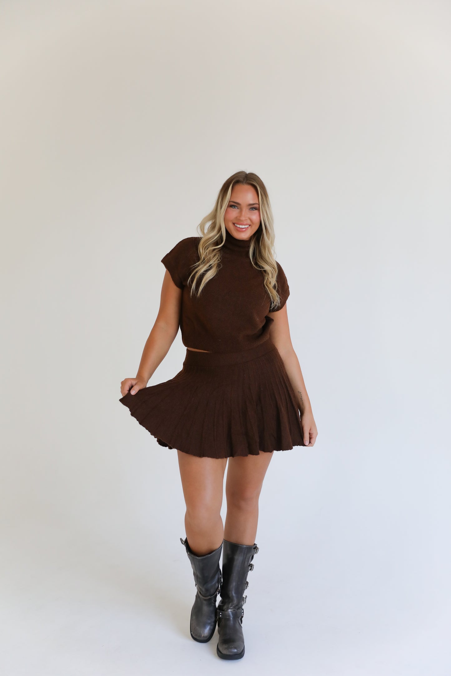 Autumn Stroll Sweater Set (Brown)