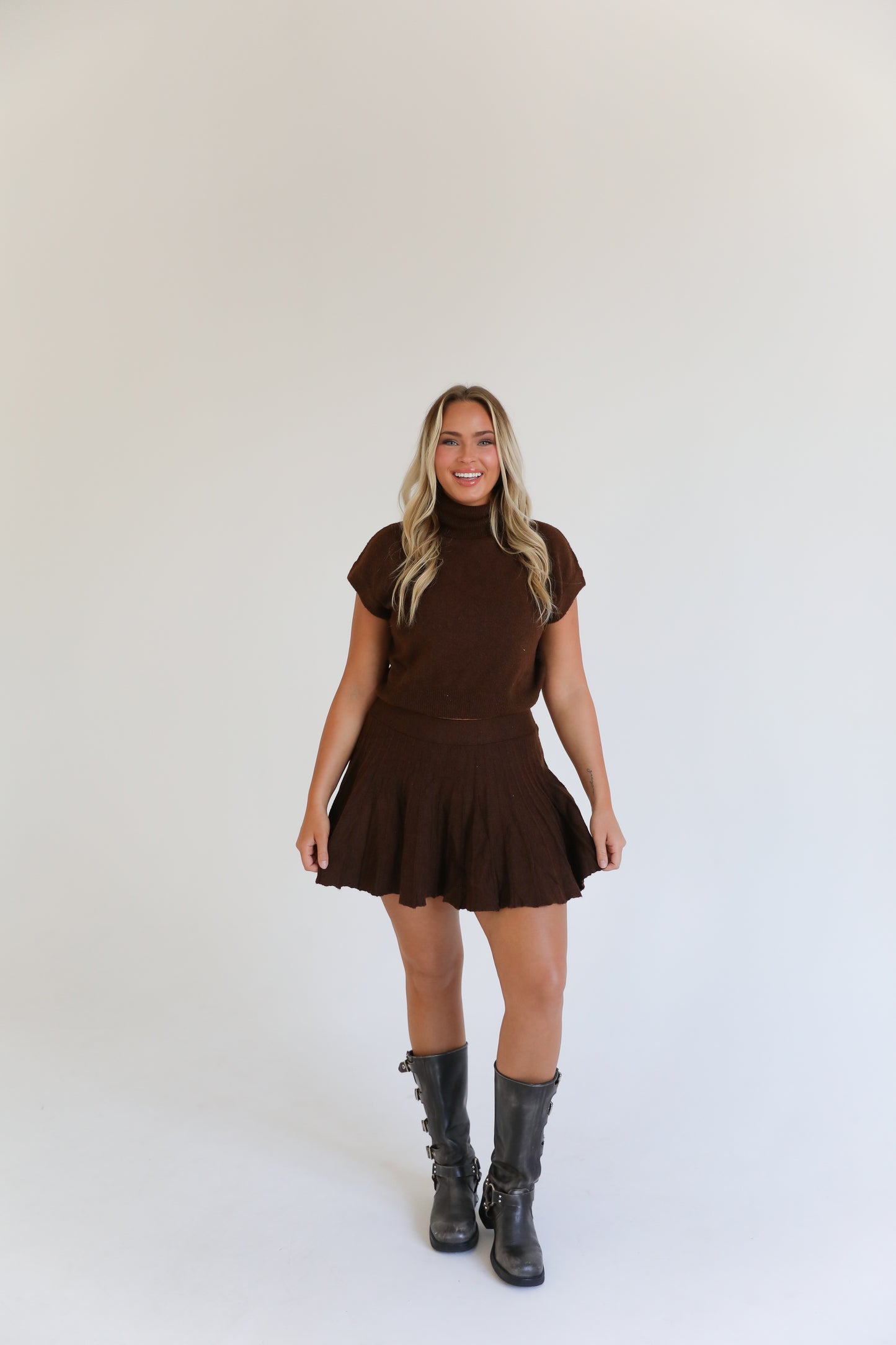 Autumn Stroll Sweater Set (Brown)