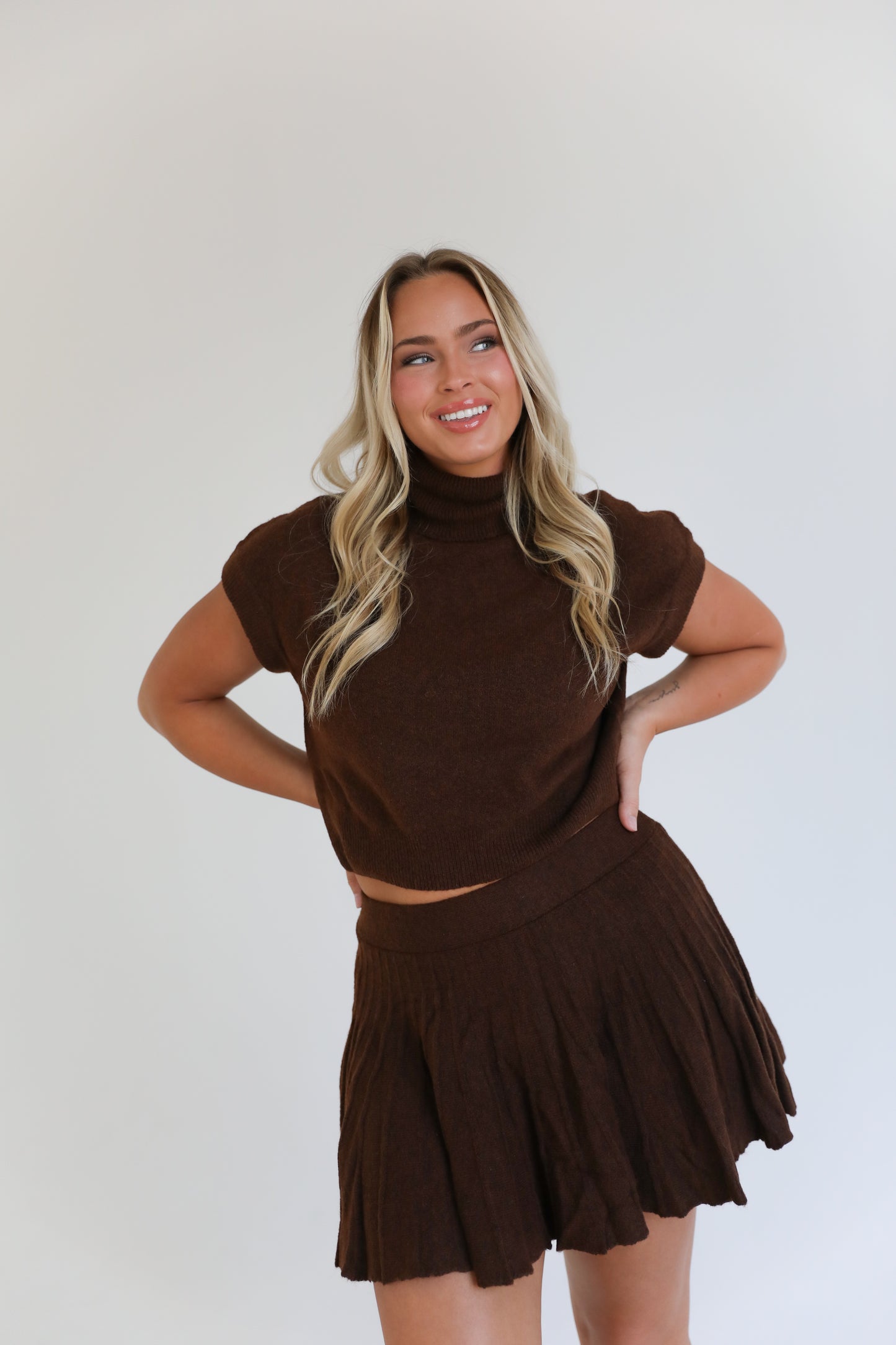 Autumn Stroll Sweater Set (Brown)
