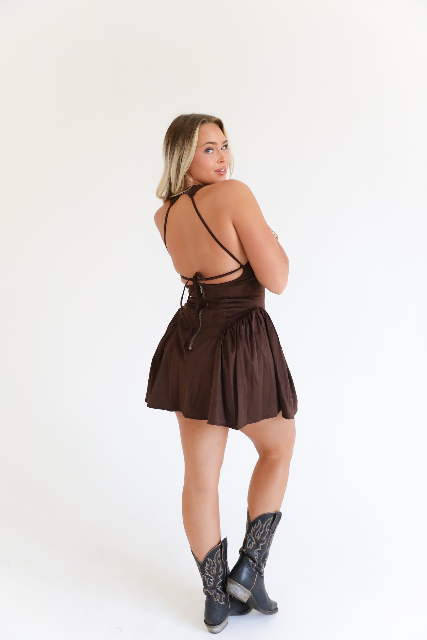 Saddle Up Suede Mini (Brown)
