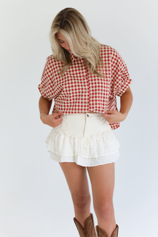 Maple Cream Mini Skirt